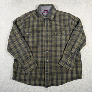 Untuckit Shirt Mens 2XL Green Plaid Button Up Flannel Heavy Cotton Thick Outdoor